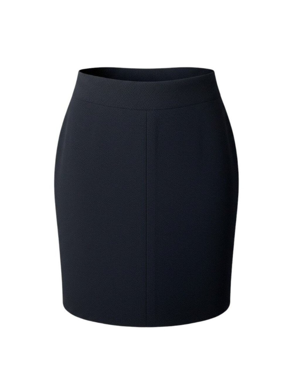 Chanel Boutique Wool Skirt Knee Length Black